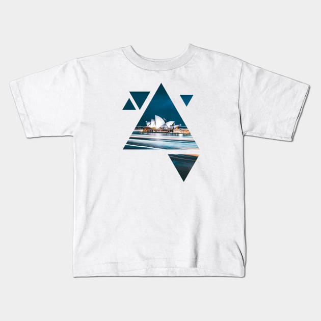 Sydney · geometric art Kids T-Shirt by Uwaki